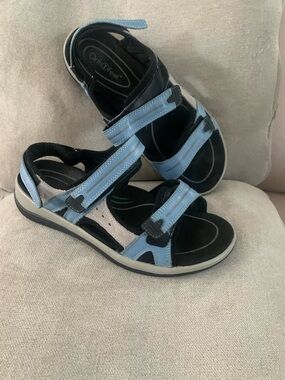 Orthofeet Women's Light Blue Sport Sandals with Adjustable Straps